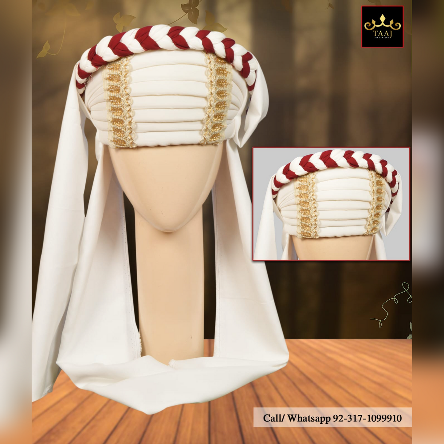 Balochi Sindhi Style Pagri White