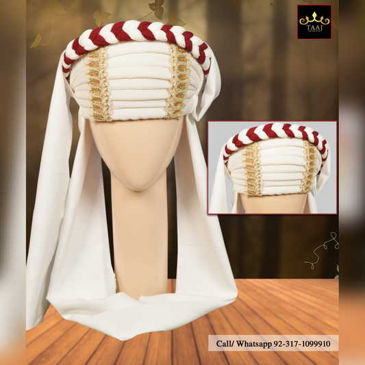 Balochi Sindhi Style Pagri White