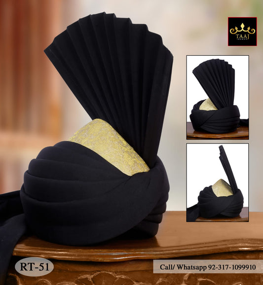 Aitchison Turban (Royal Taaj Black Pagri)