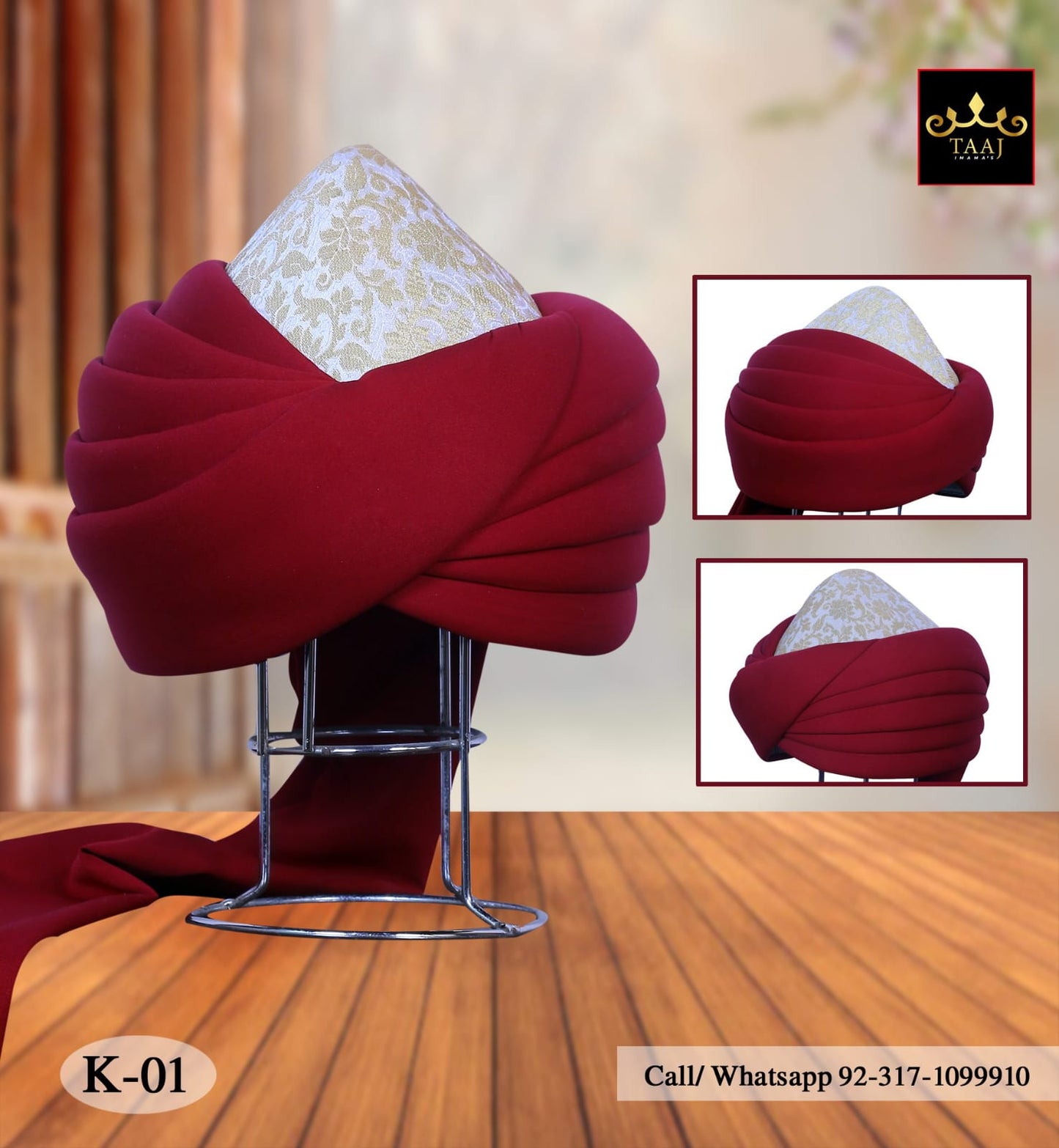 Royal Simple Maroon Pagri