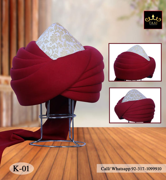 Royal Simple Maroon Pagri